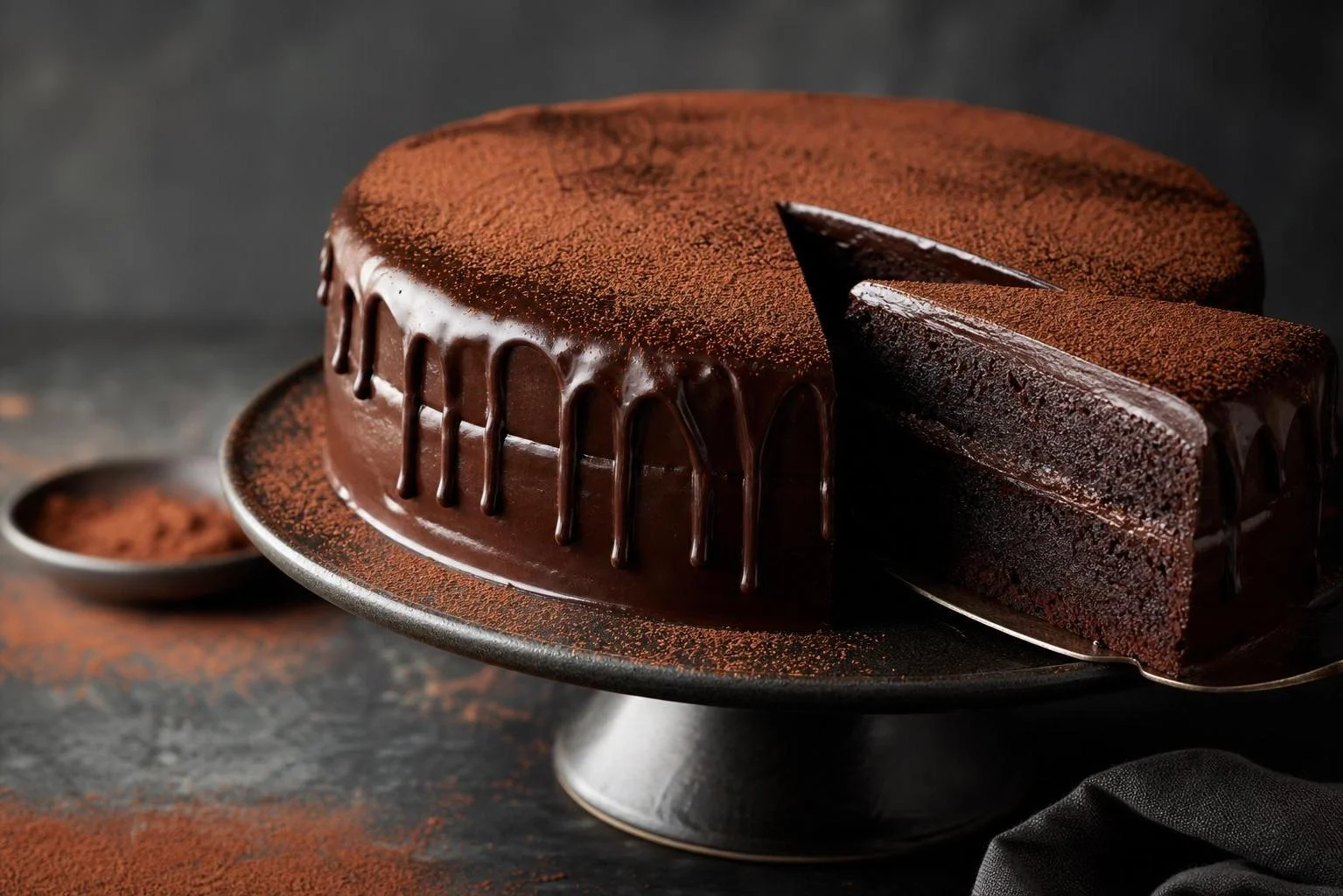 Tarta de chocolate fácil con cacao alcalino RAIAN preparada como receta RAIAN