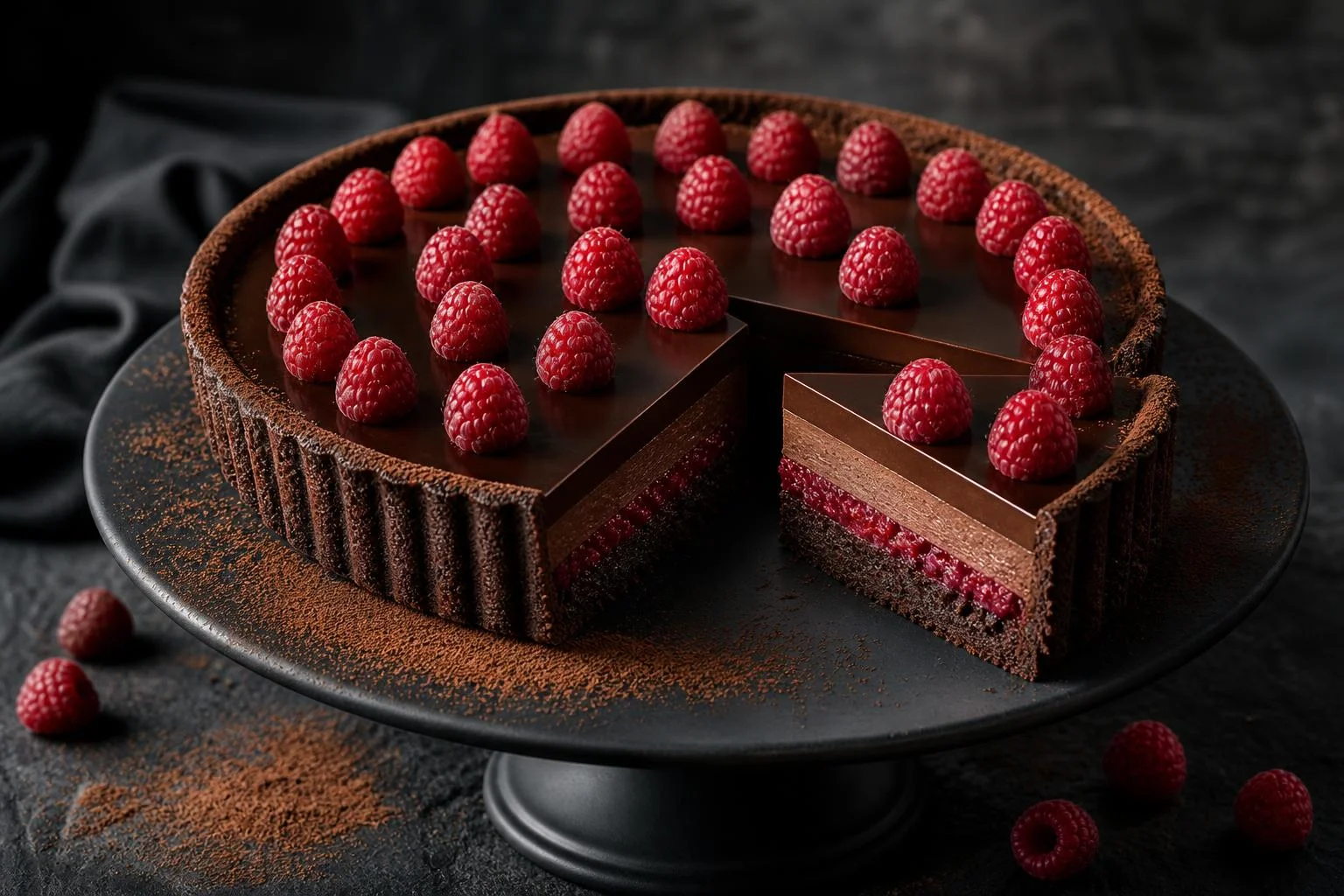 Tarta de chocolate y frambuesa RAIAN preparada como receta RAIAN