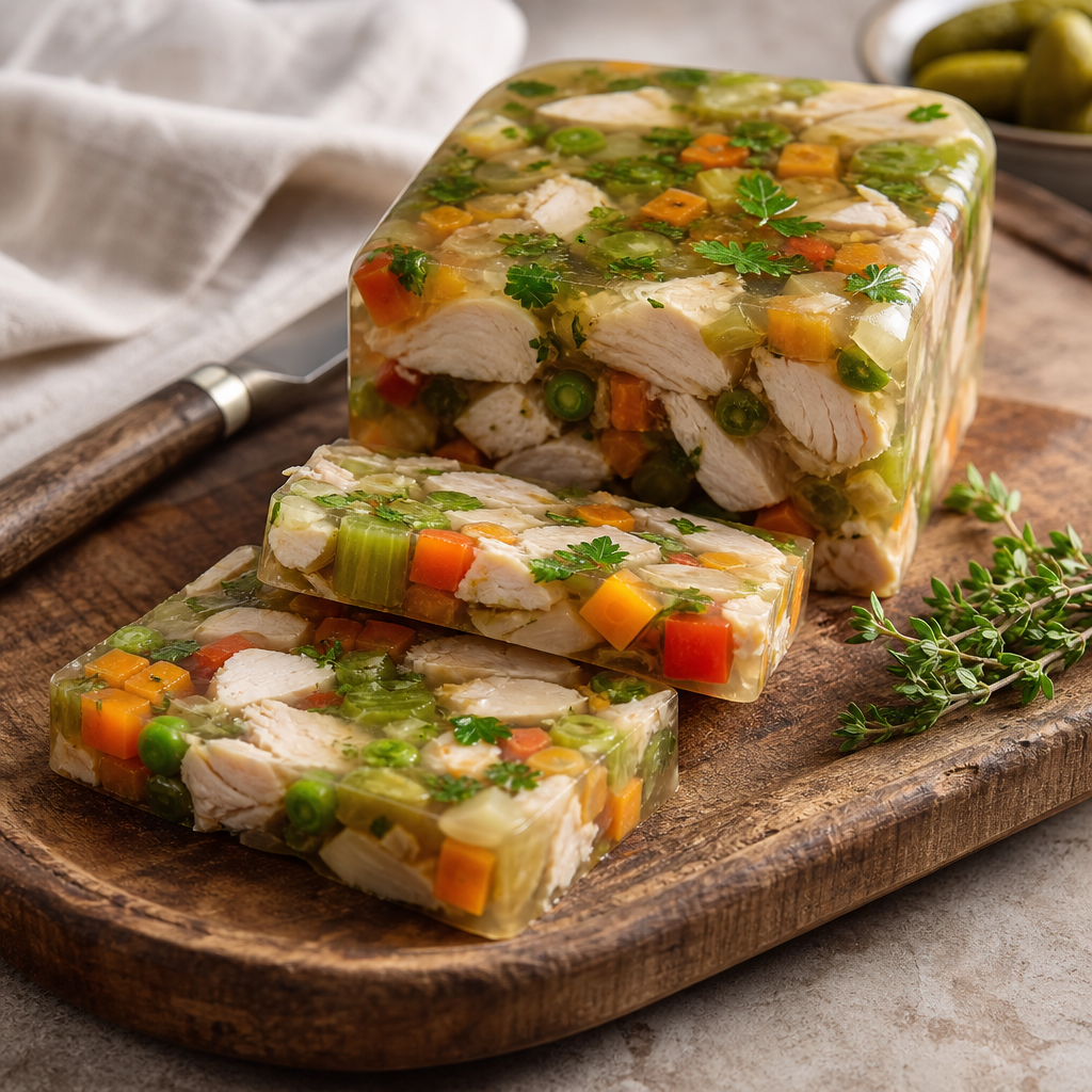 Terrina de pollo y verduras preparada como receta RAIAN