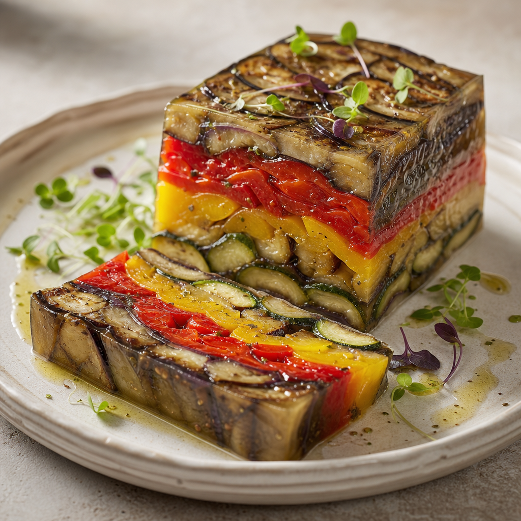 Terrina de verduras asadas preparada como receta RAIAN