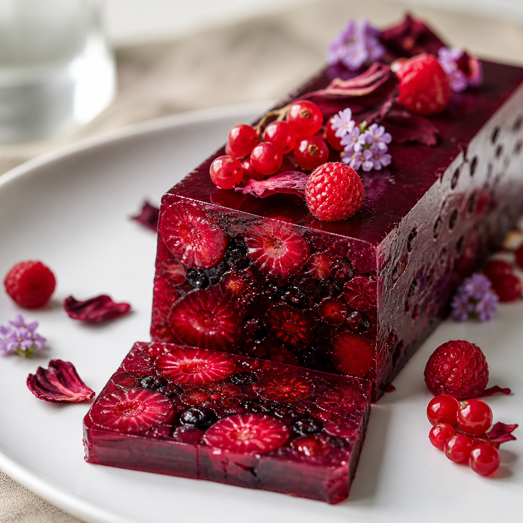 Terrina premium de frutos rojos e hibisco preparada como receta RAIAN