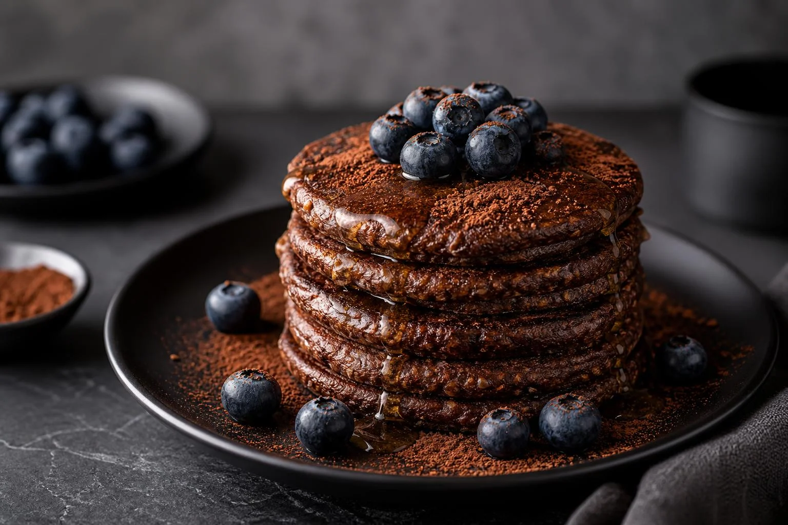 Tortitas de cacao y avena fitness preparada como receta RAIAN