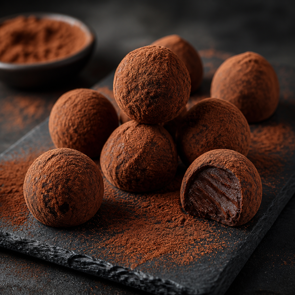 Trufas de chocolate negro preparada como receta RAIAN