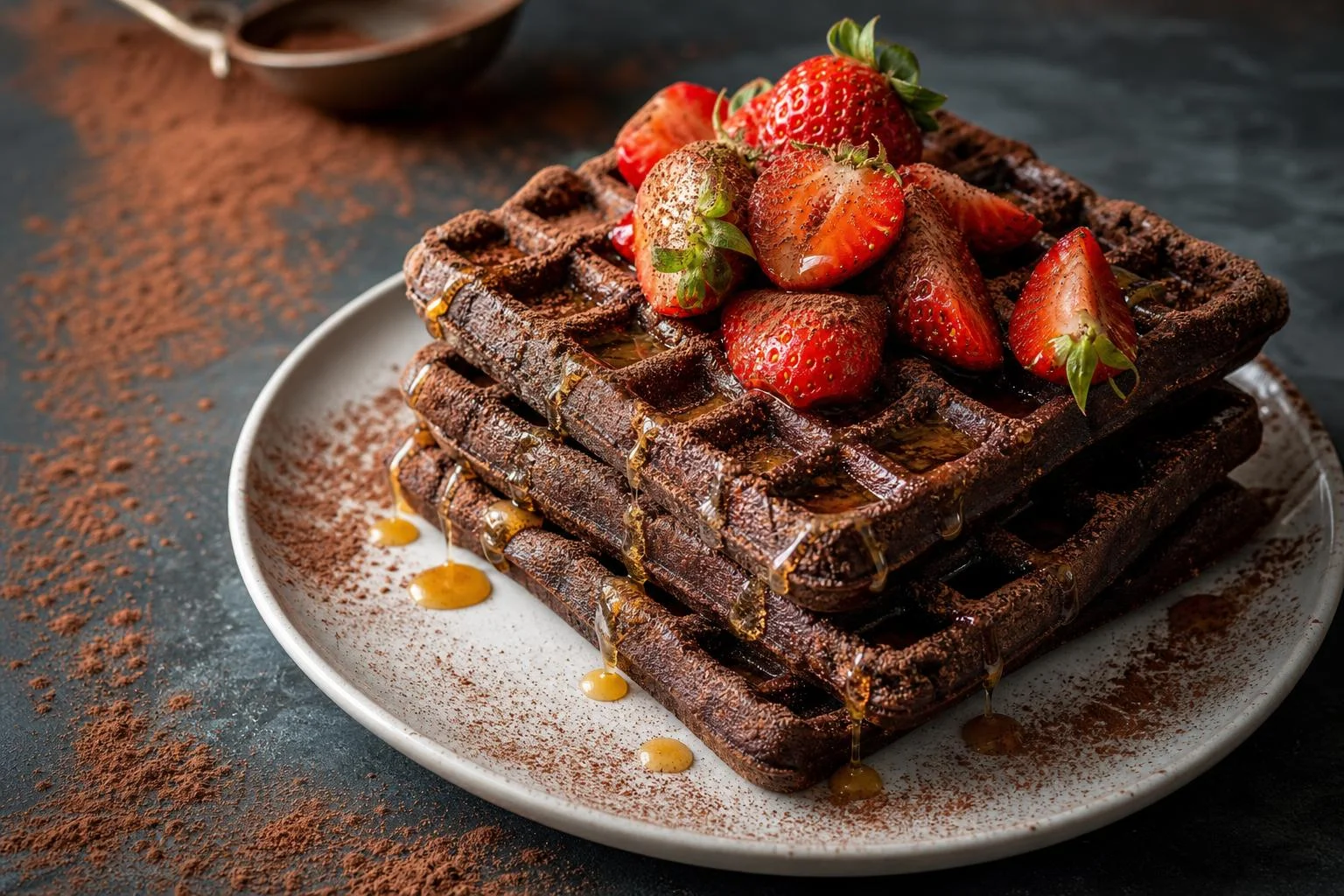 Waffles de cacao y miel RAIAN preparada como receta RAIAN